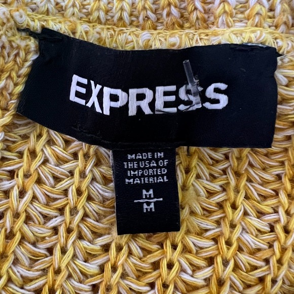 Express Womens Open Knit Back Crop Sweater Yellow, Sz M - Picture 7 of 10